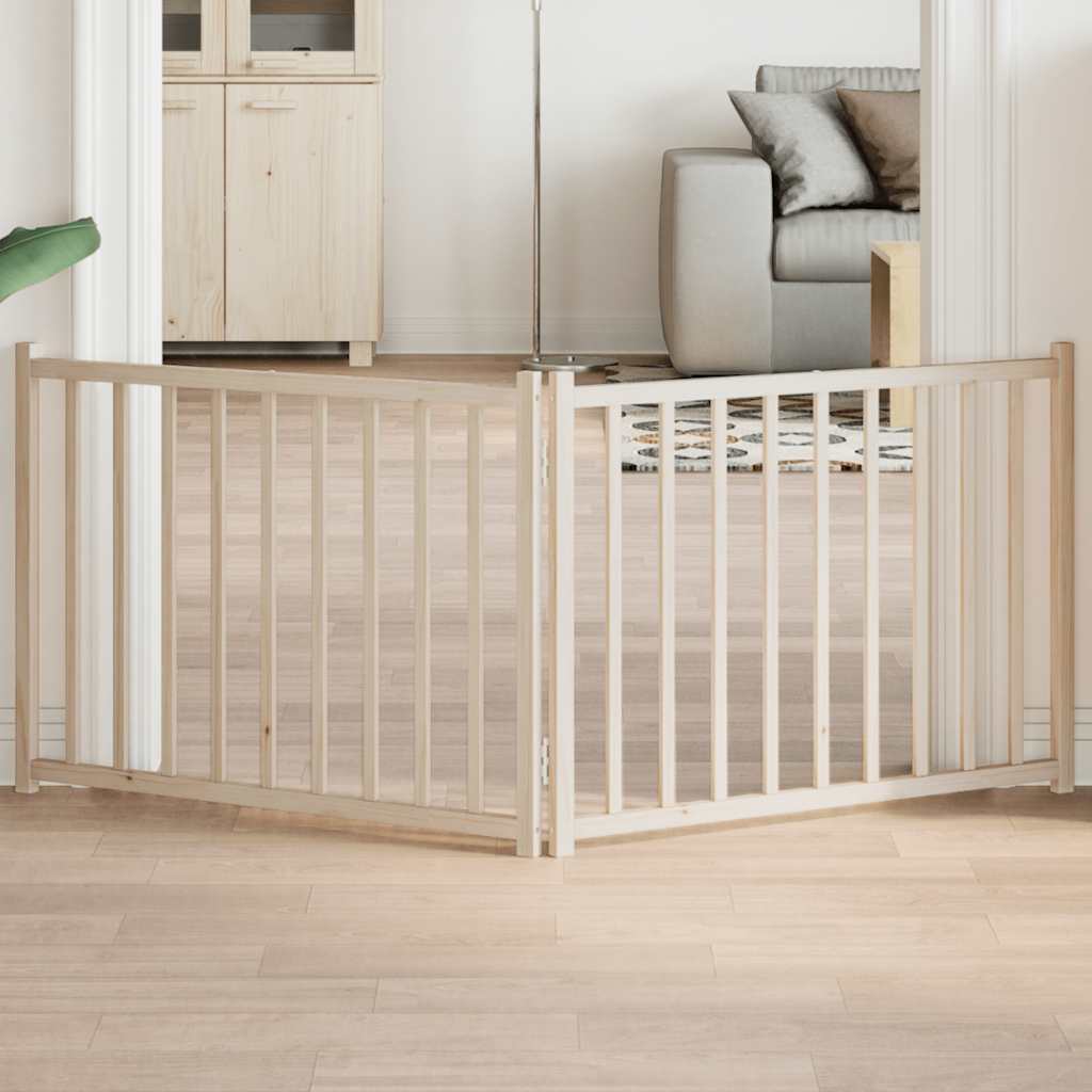 Dog Gate Foldable 2 Panels 160 cm Solid Wood Fir