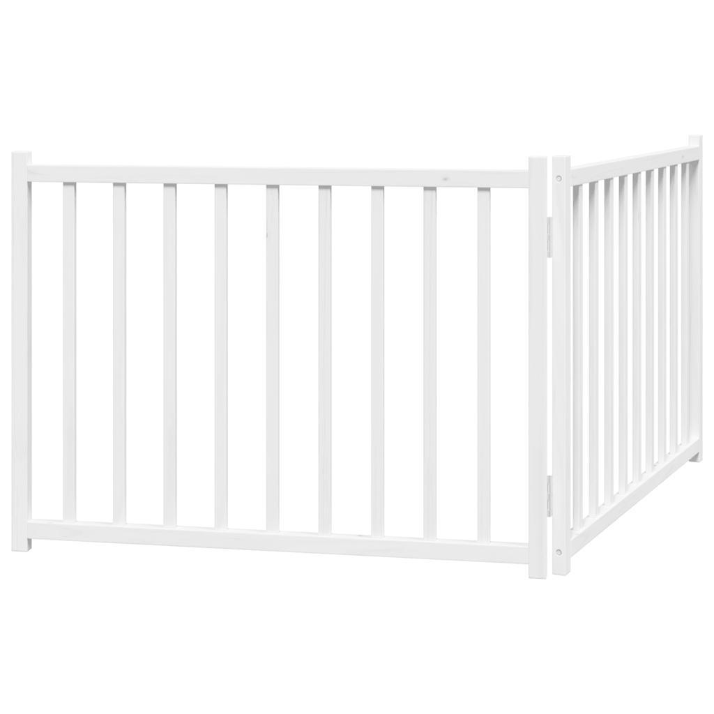 Dog Gate Foldable 2 Panels White 160 cm Solid Wood Fir