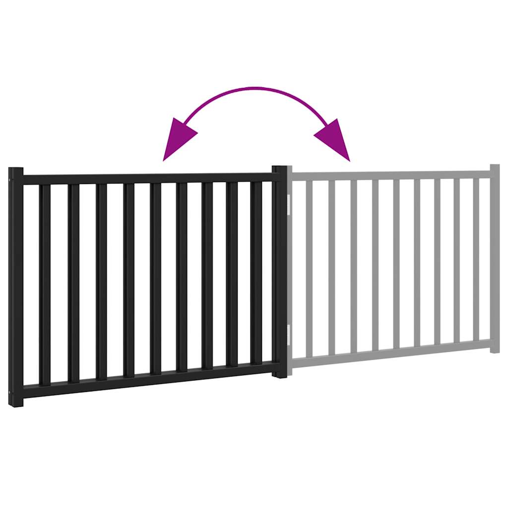 Dog Gate Foldable 2 Panels Black 160 cm Solid Wood Fir