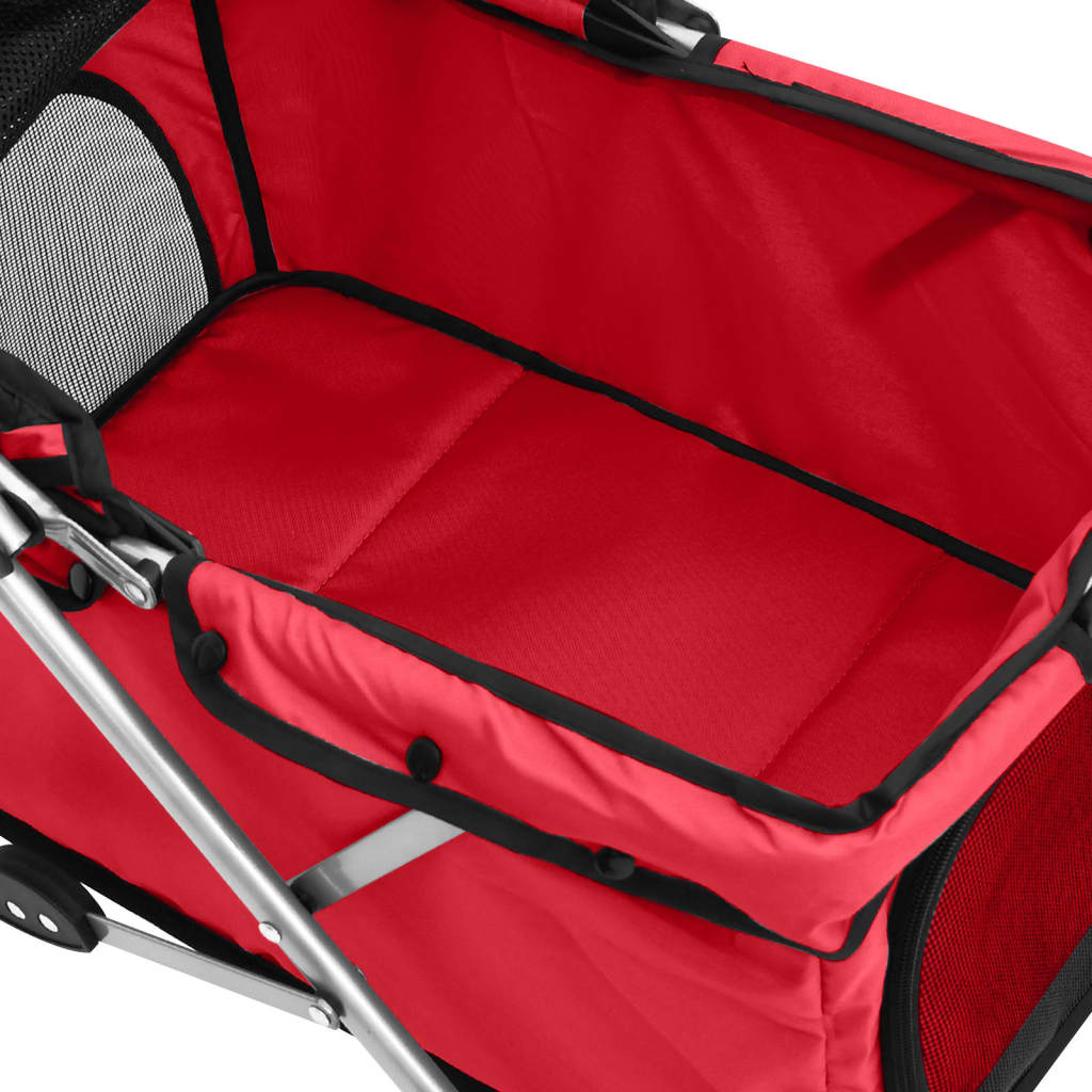 Folding Dog Stroller Red 76x50x100 cm Oxford Fabric
