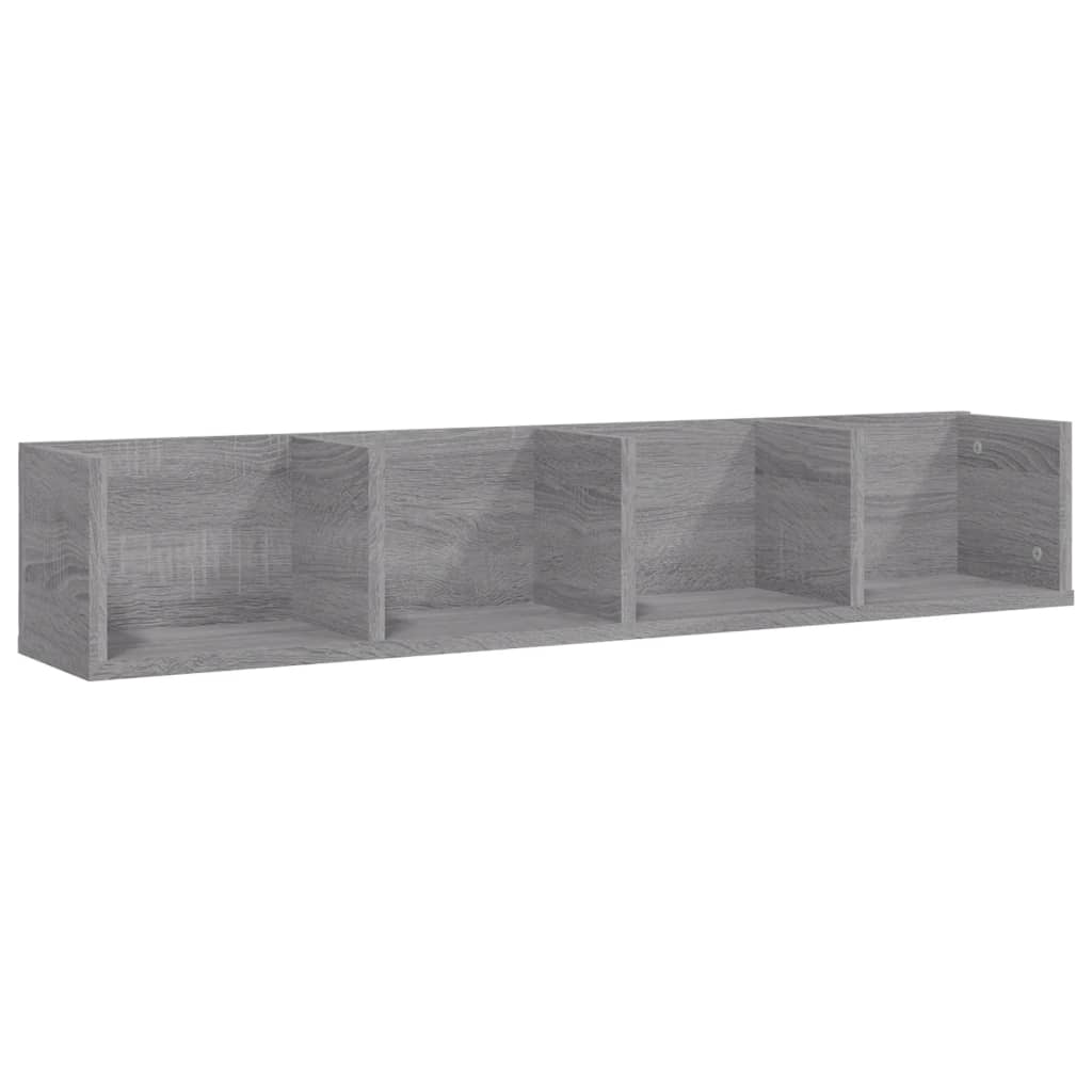 CD Wall Shelf Grey Sonoma 100x18x18 cm Engineered Wood