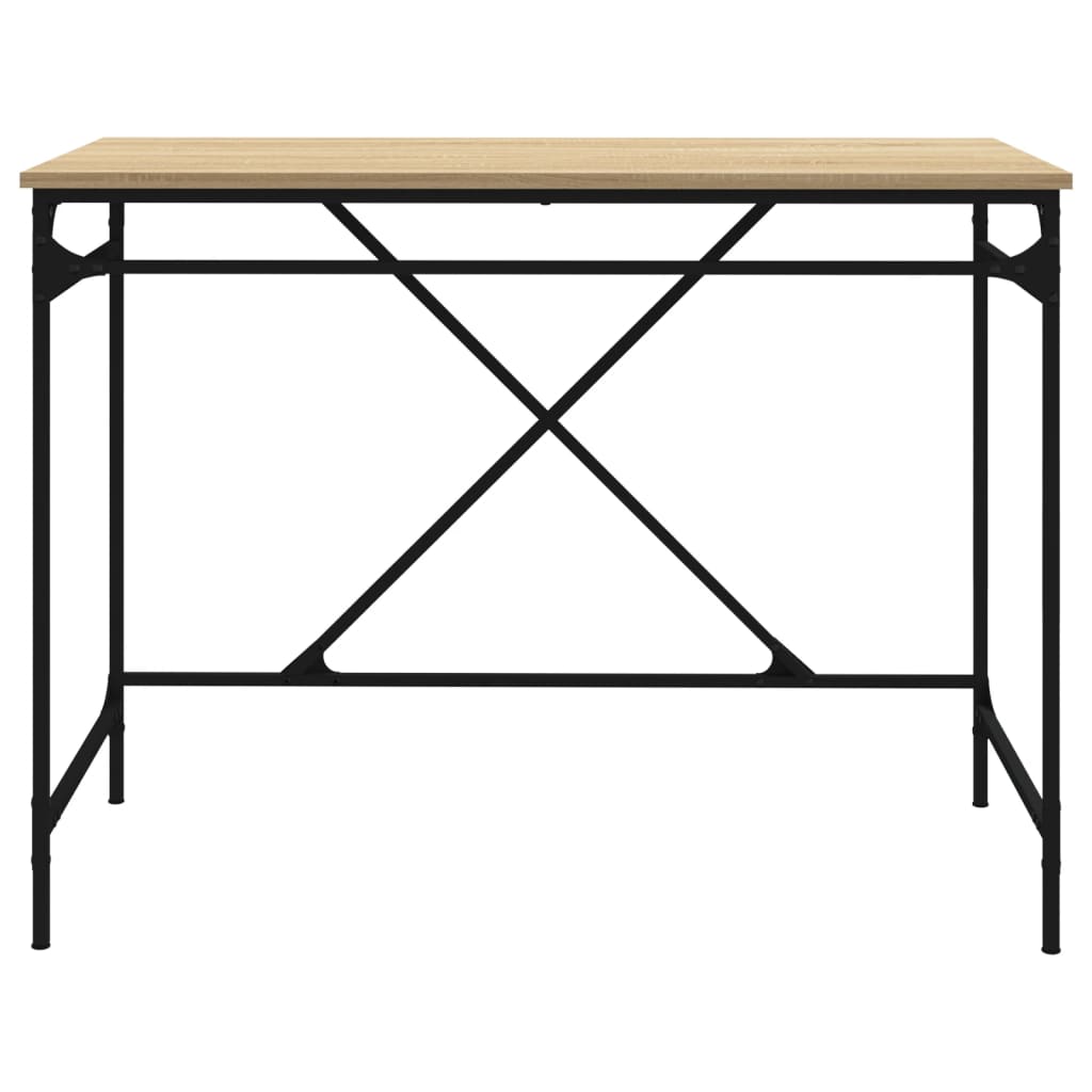 Desk Sonoma Oak 100x50x75 cm Engineered Wood and Iron