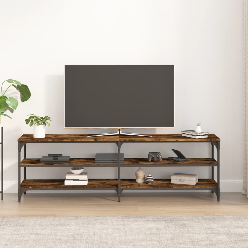 TV Cabinet Smoked Oak 160x30x50 cm Engineered Wood