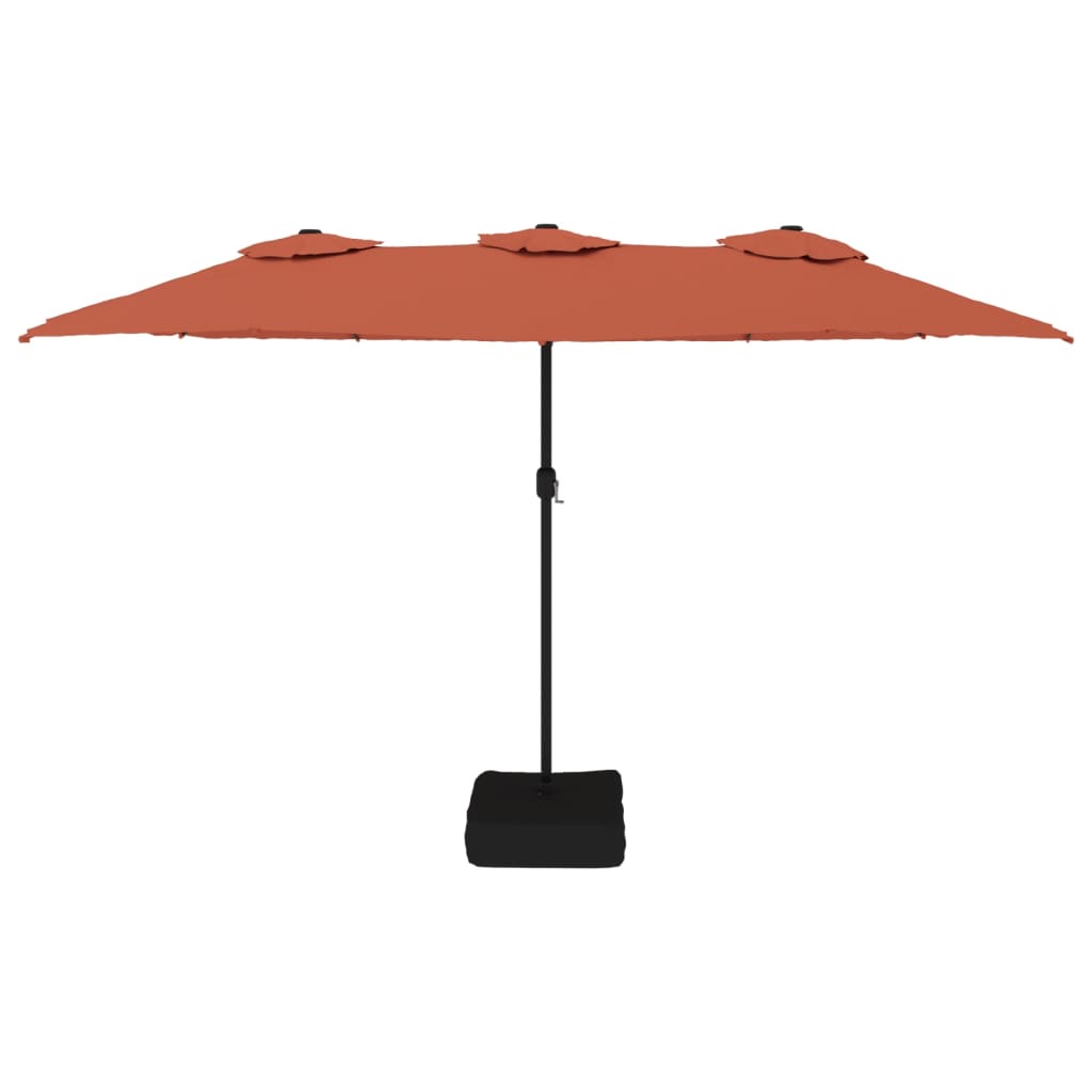 Double-Head Garden Parasol Terracotta 449x265 cm