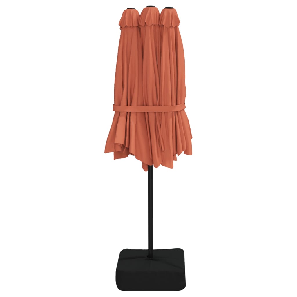 Double-Head Garden Parasol Terracotta 449x265 cm