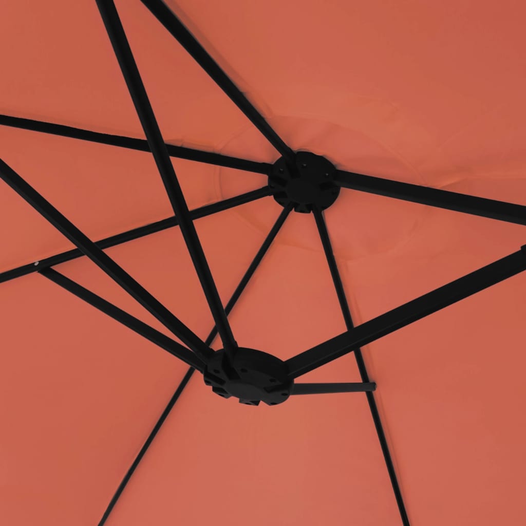 Double-Head Garden Parasol Terracotta 449x265 cm