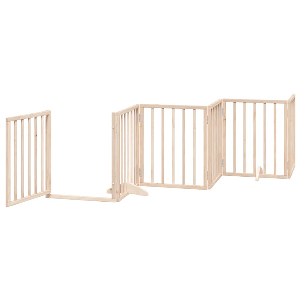 Dog Gate with Door Foldable 12 Panels 600 cm Poplar Wood