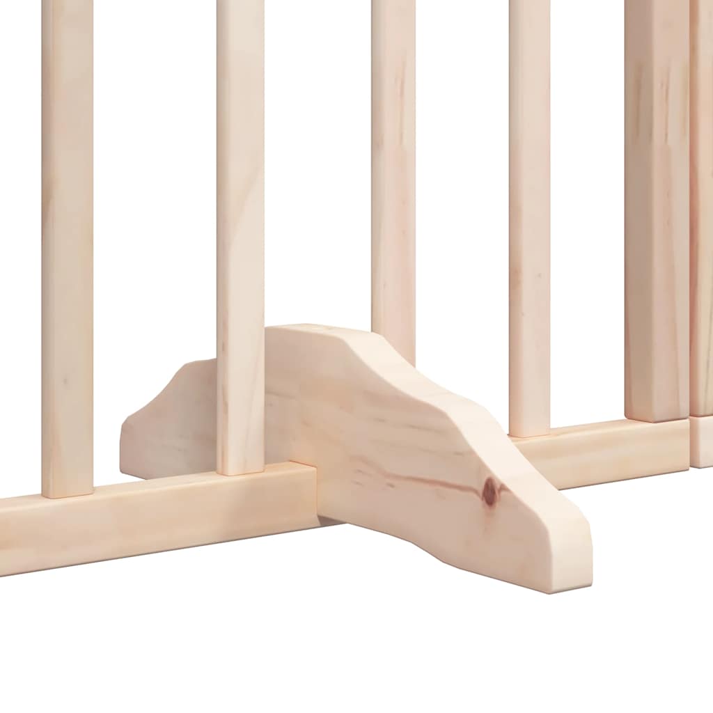 Dog Gate with Door Foldable 9 Panels 450 cm Poplar Wood