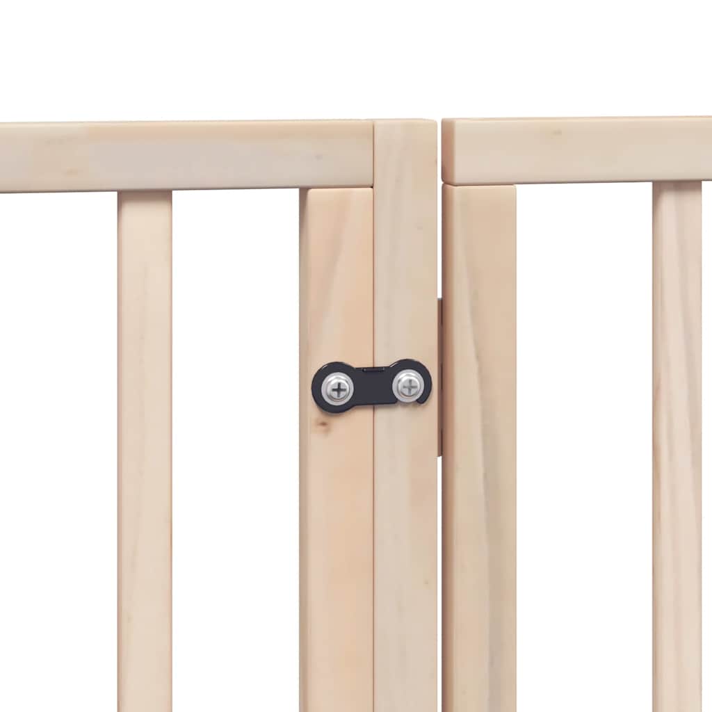 Dog Gate with Door Foldable 9 Panels 450 cm Poplar Wood