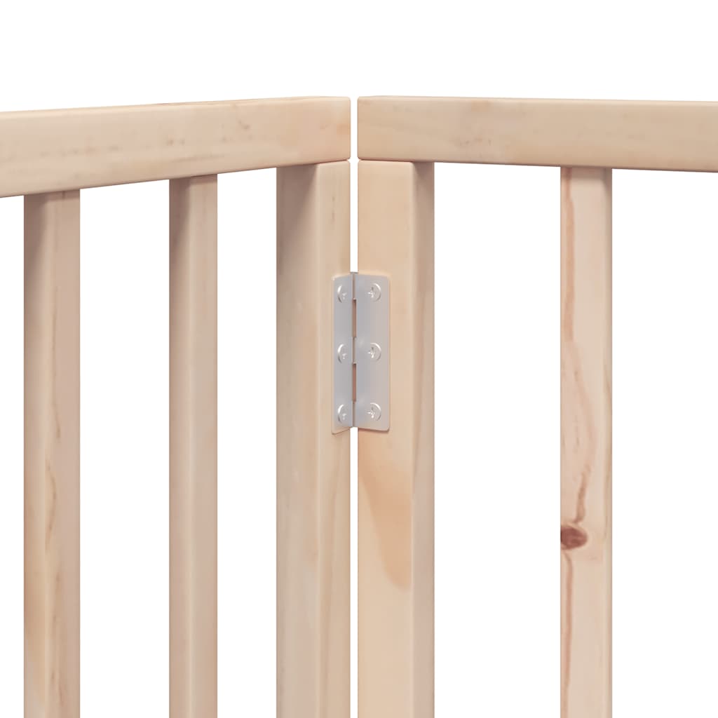 Dog Gate with Door Foldable 9 Panels 450 cm Poplar Wood