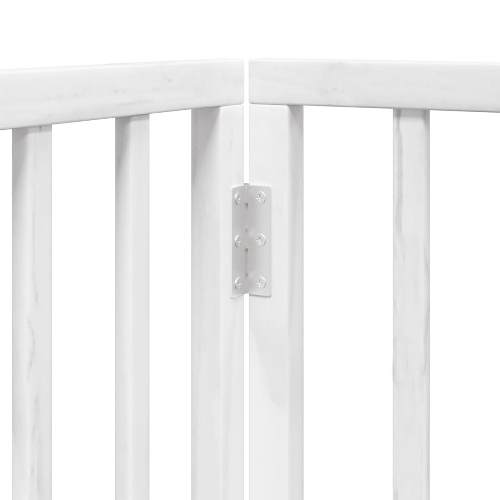 Dog Gate with Door Foldable 9 Panels White 450 cm Poplar Wood