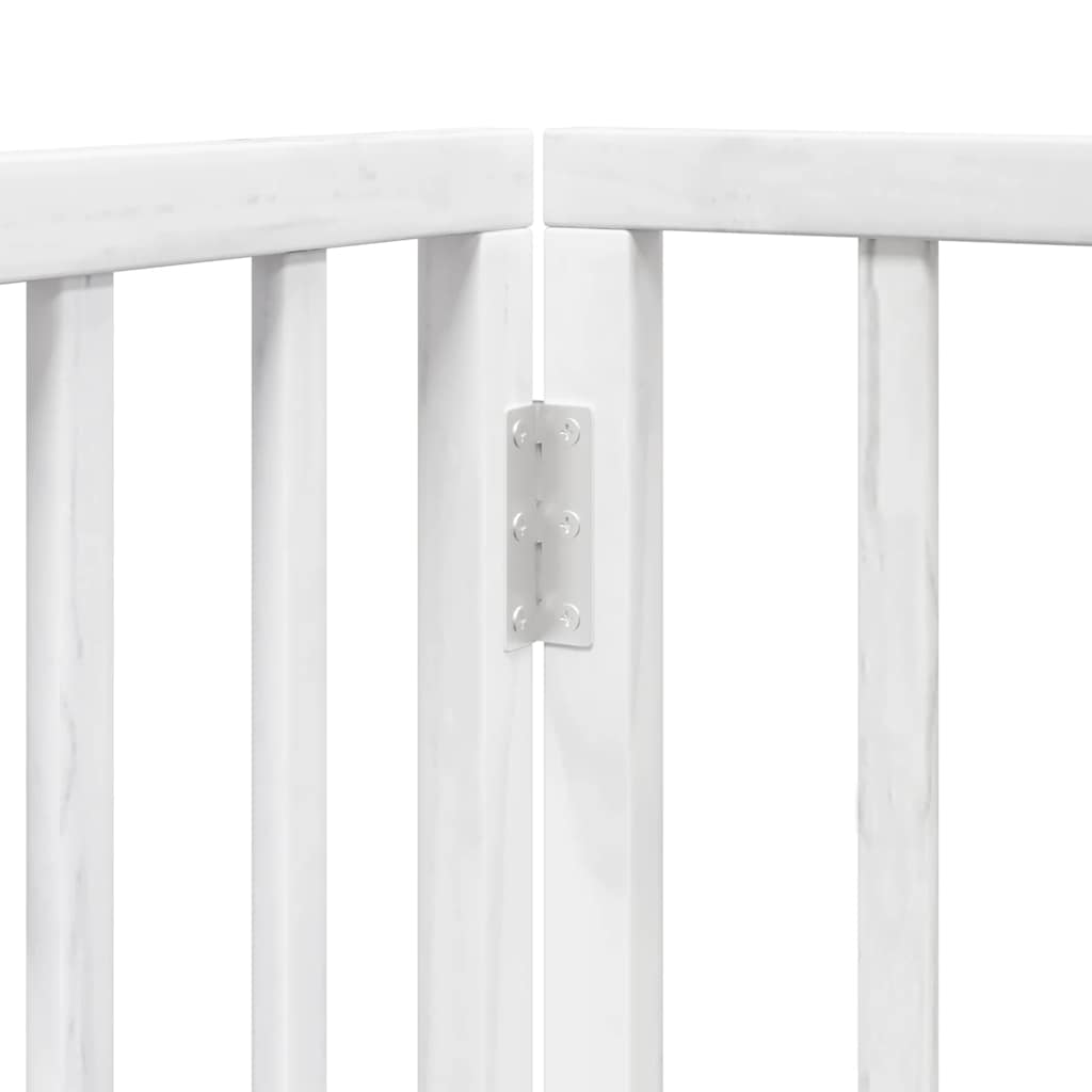 Dog Gate with Door Foldable 12 Panels White 600 cm Poplar Wood