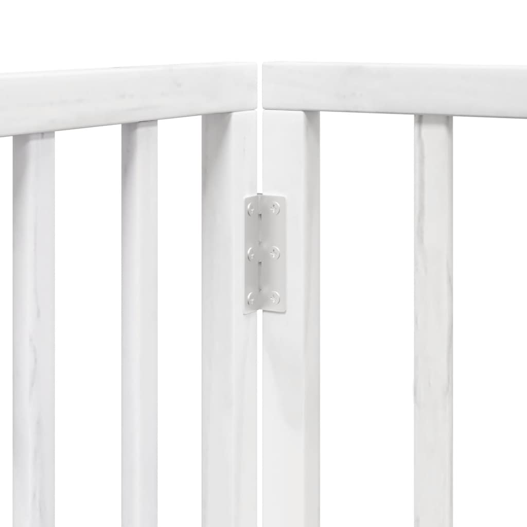 Dog Gate with Door Foldable 12 Panels White 960 cm Poplar Wood