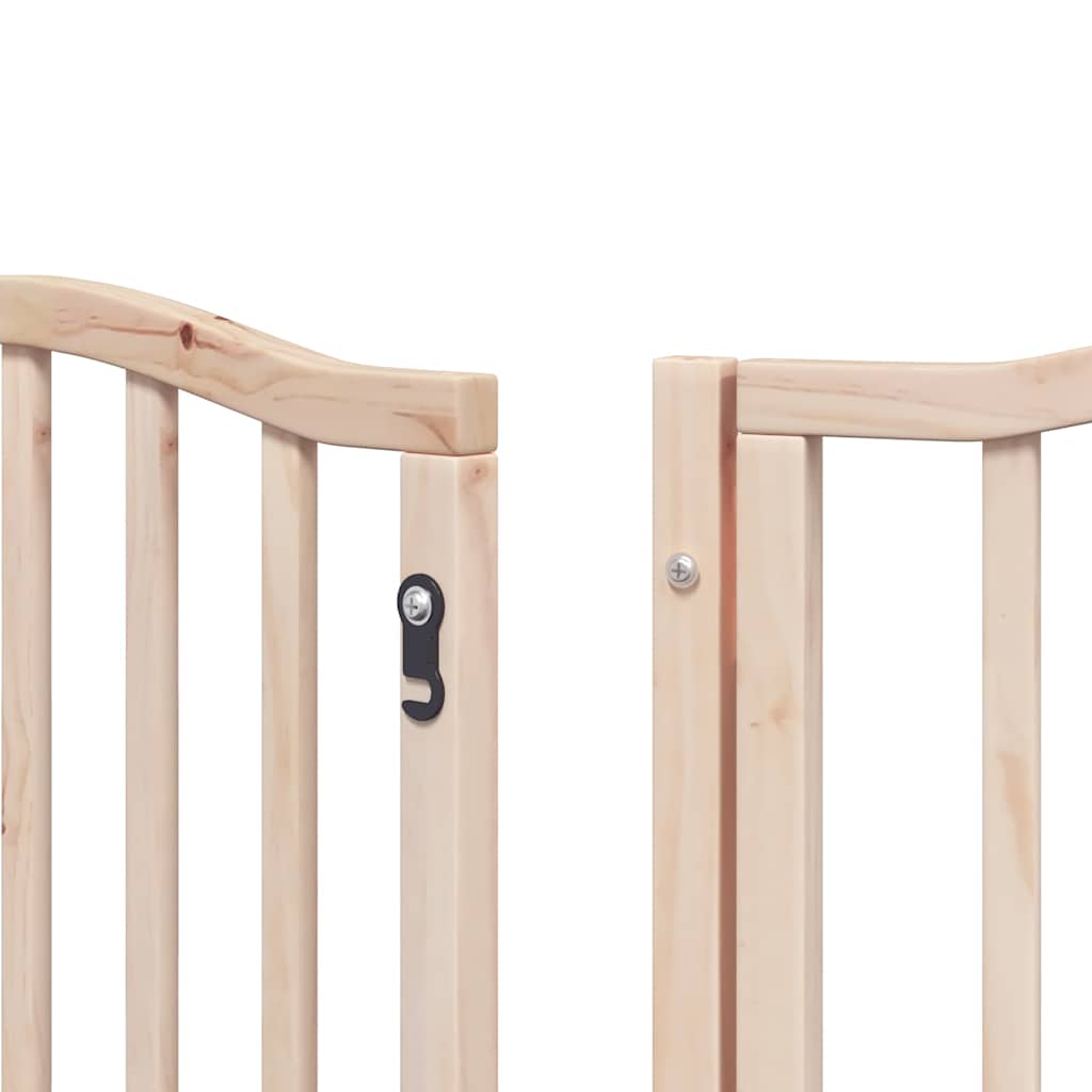 Dog Gate with Door Foldable 9 Panels 450 cm Poplar Wood