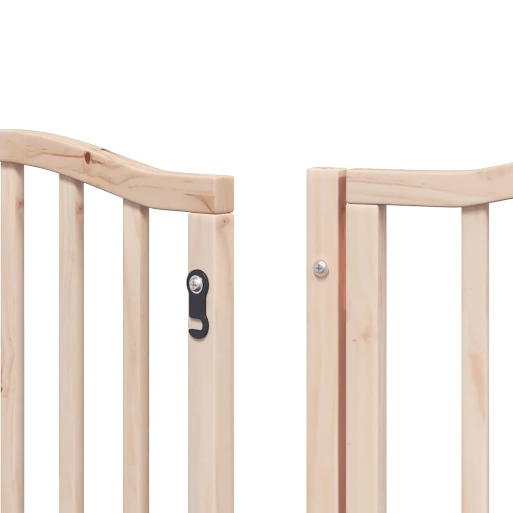 Dog Gate with Door Foldable 12 Panels 600 cm Poplar Wood
