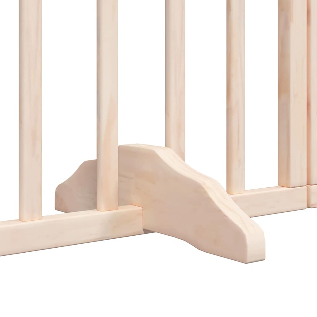 Dog Gate with Door Foldable 9 Panels 450 cm Poplar Wood