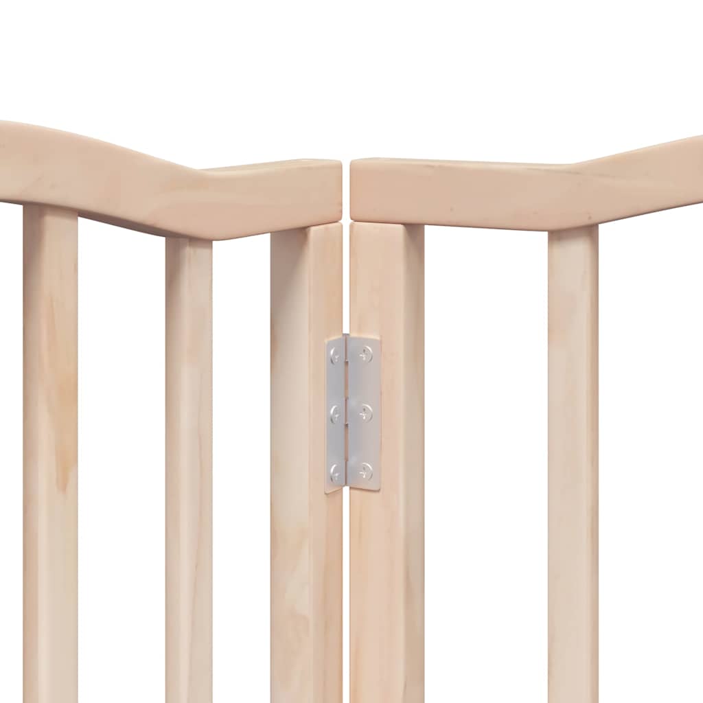 Dog Gate with Door Foldable 9 Panels 450 cm Poplar Wood