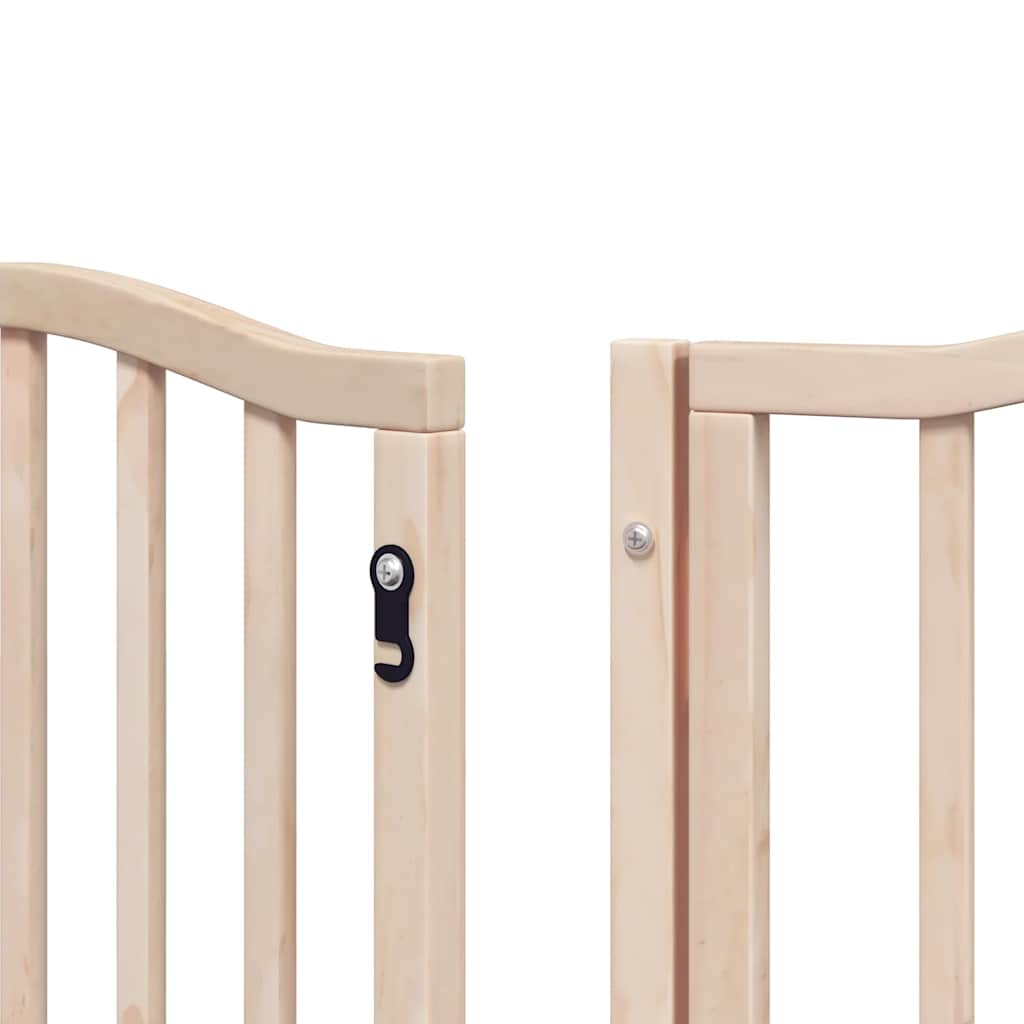Dog Gate with Door Foldable 9 Panels 450 cm Poplar Wood