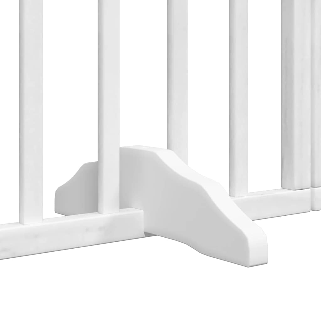 Dog Gate with Door Foldable 12 Panels White 600 cm Poplar Wood
