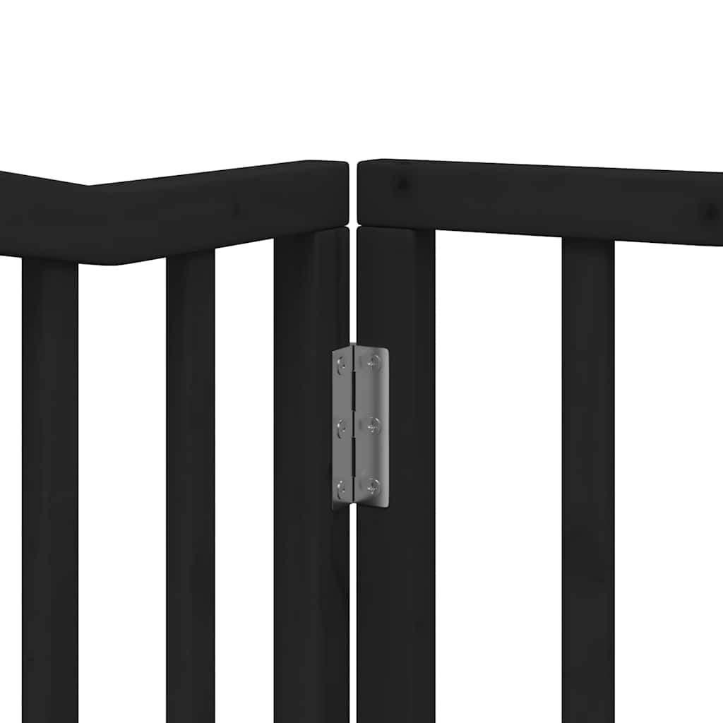 Dog Gate with Door Foldable 10 Panels Black 800 cm Poplar Wood