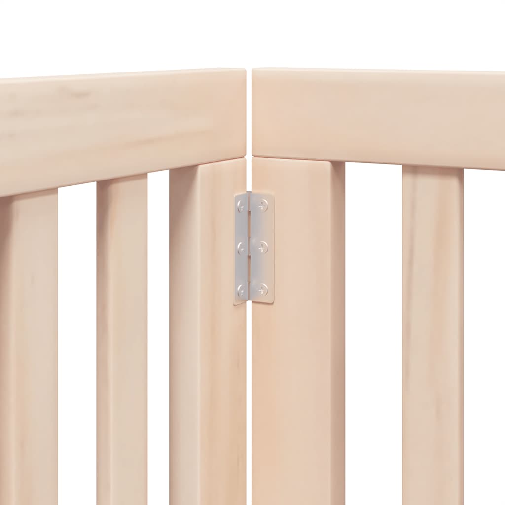 Dog Gate with Door Foldable 9 Panels 450 cm Poplar Wood