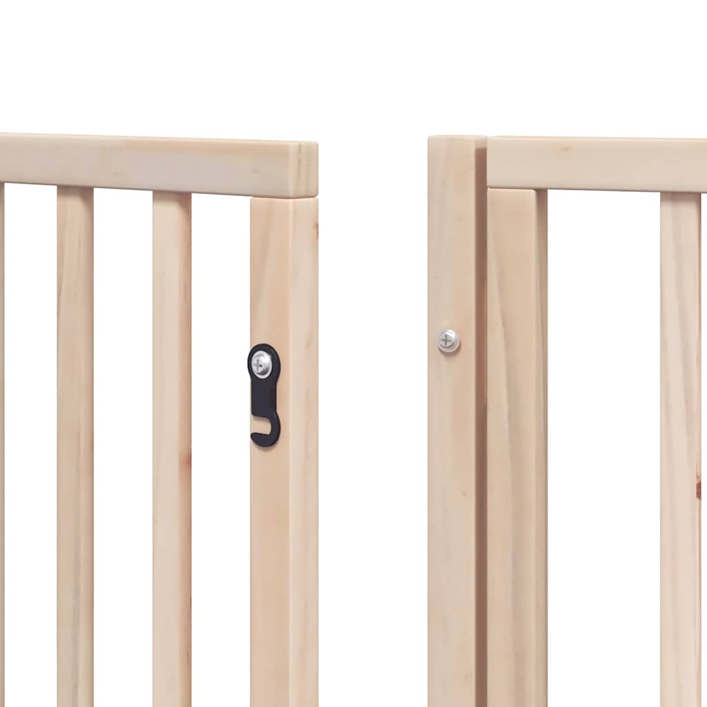 Dog Gate with Door Foldable 9 Panels 450 cm Poplar Wood