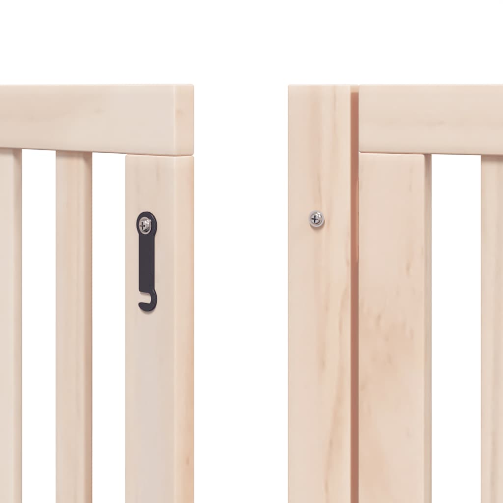 Dog Gate with Door Foldable 12 Panels 600 cm Poplar Wood