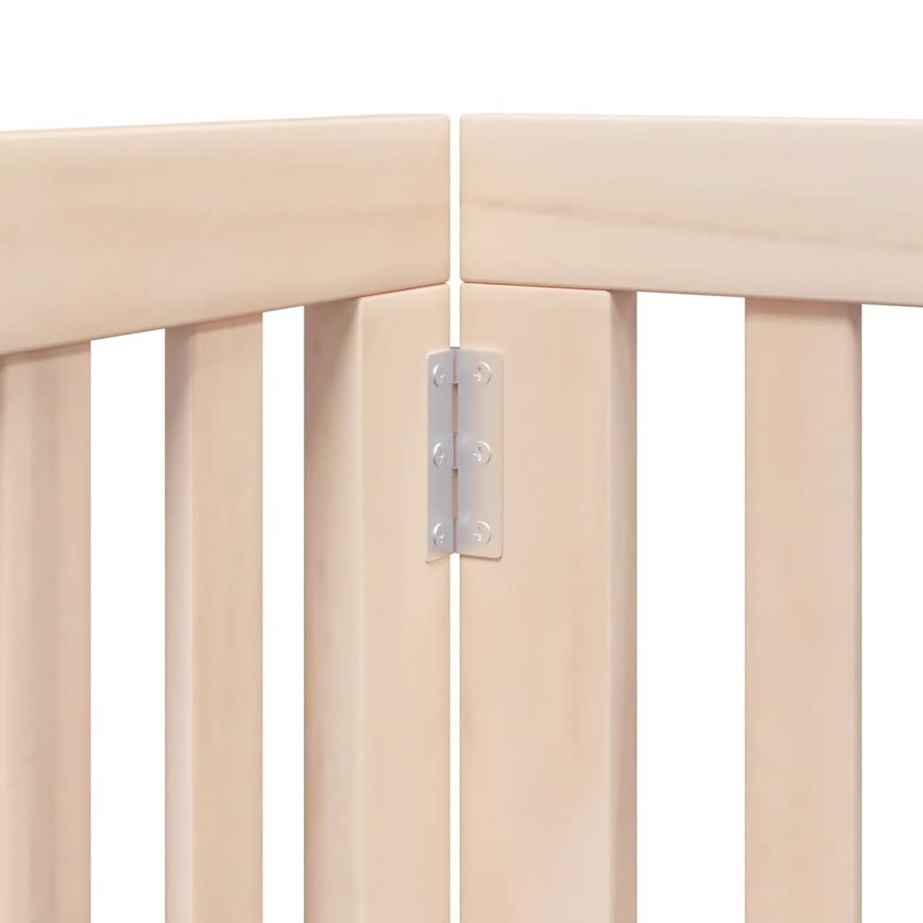 Dog Gate with Door Foldable 15 Panels 750 cm Poplar Wood