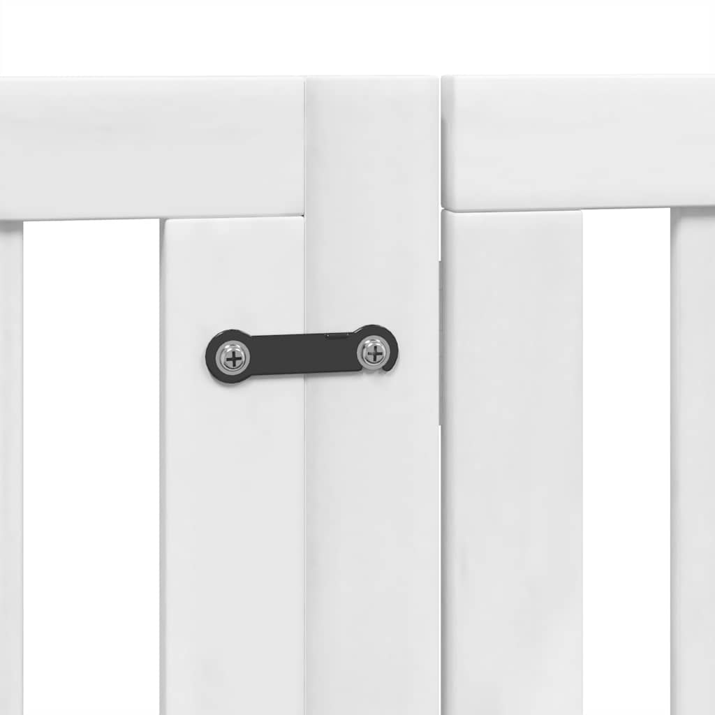 Dog Gate with Door Foldable 15 Panels White 750 cm Poplar Wood