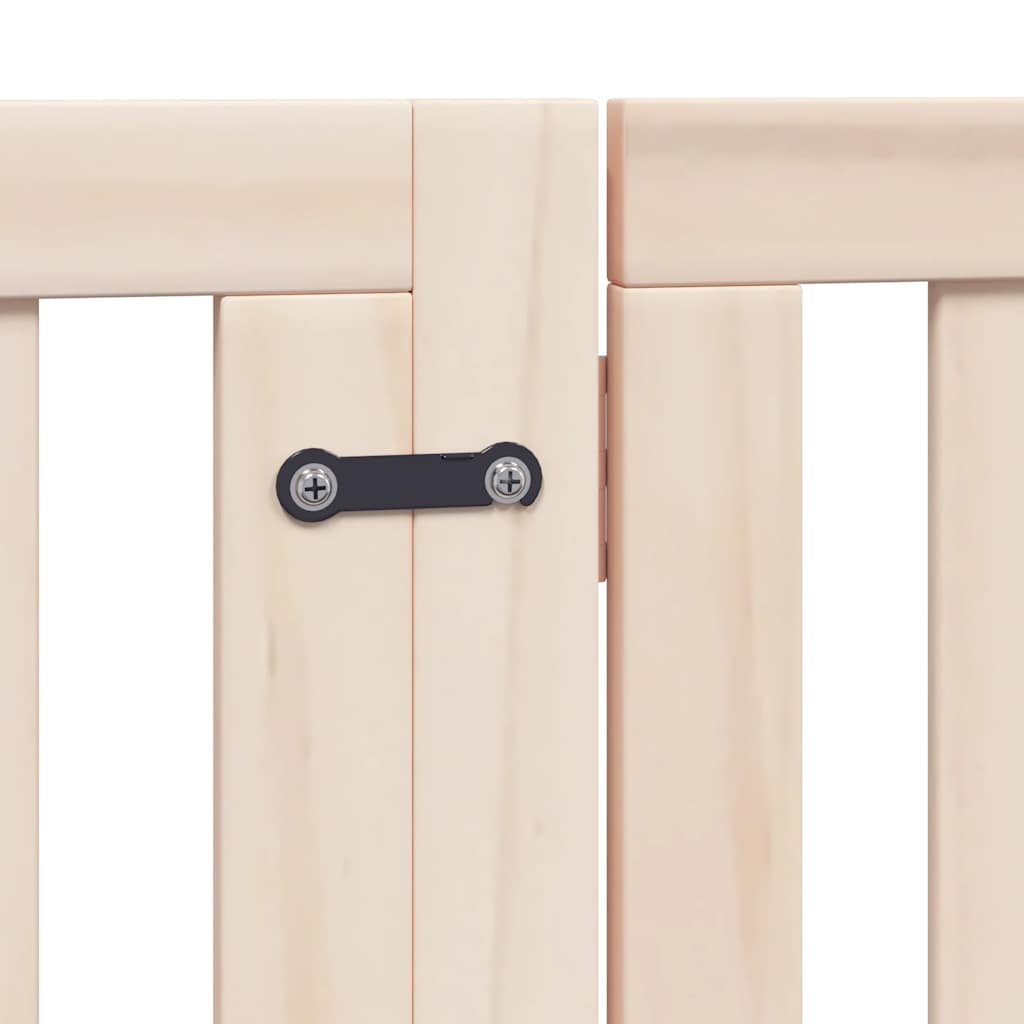 Dog Gate with Door Foldable 6 Panels 480 cm Poplar Wood