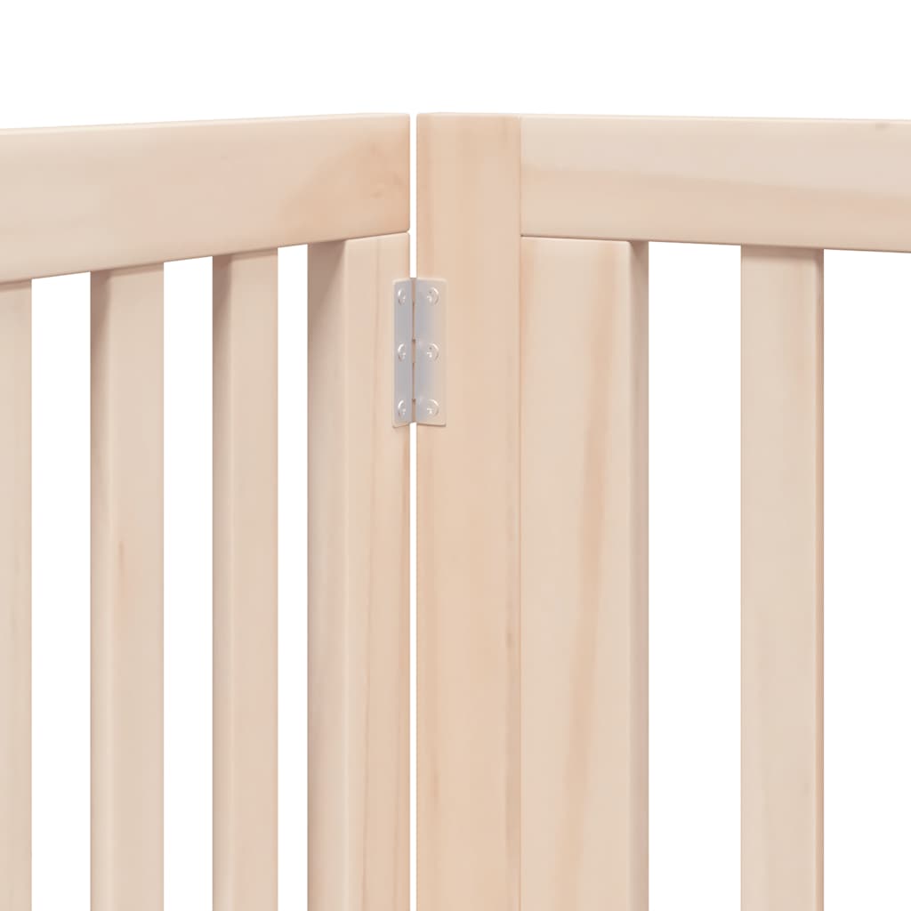 Dog Gate with Door Foldable 6 Panels 480 cm Poplar Wood