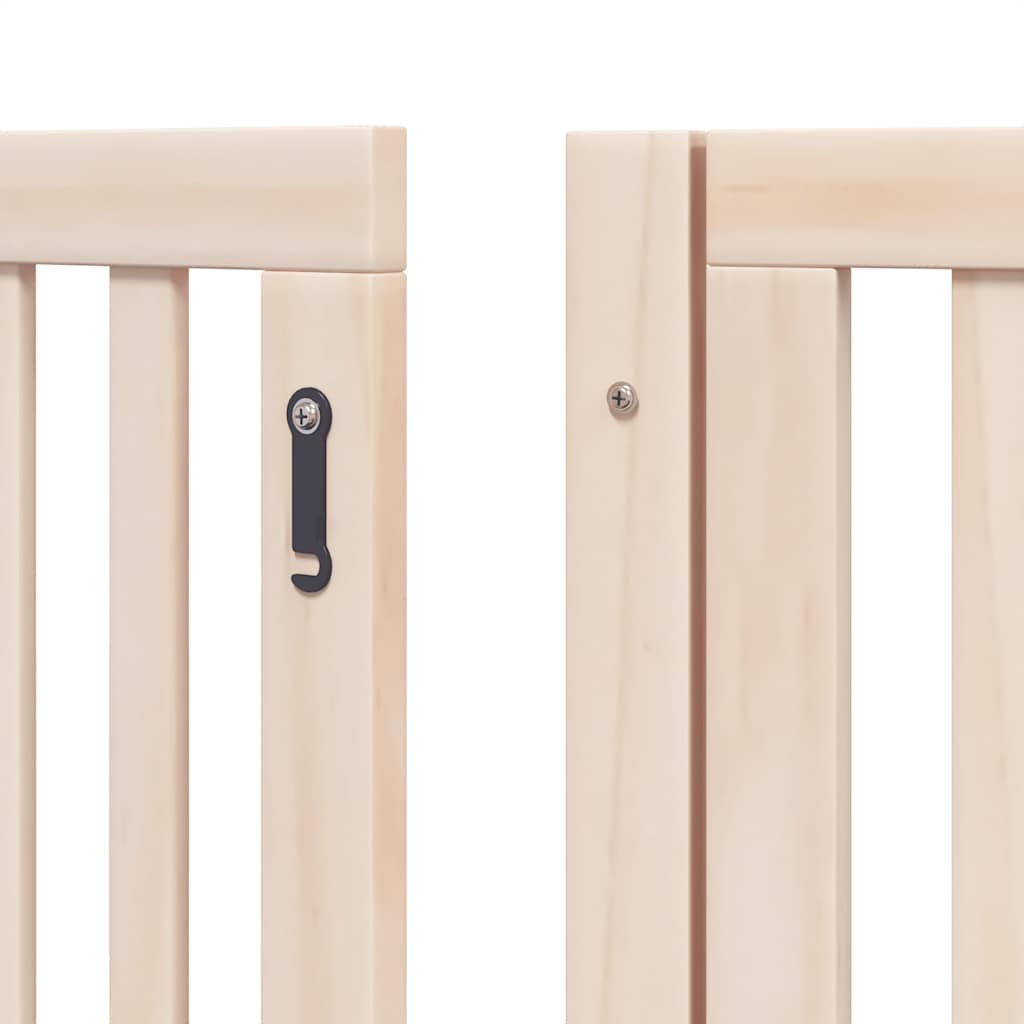 Dog Gate with Door Foldable 6 Panels 480 cm Poplar Wood