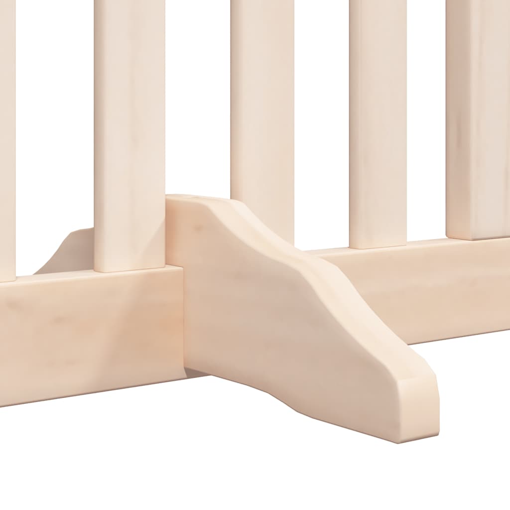 Dog Gate with Door Foldable 8 Panels 640 cm Poplar Wood