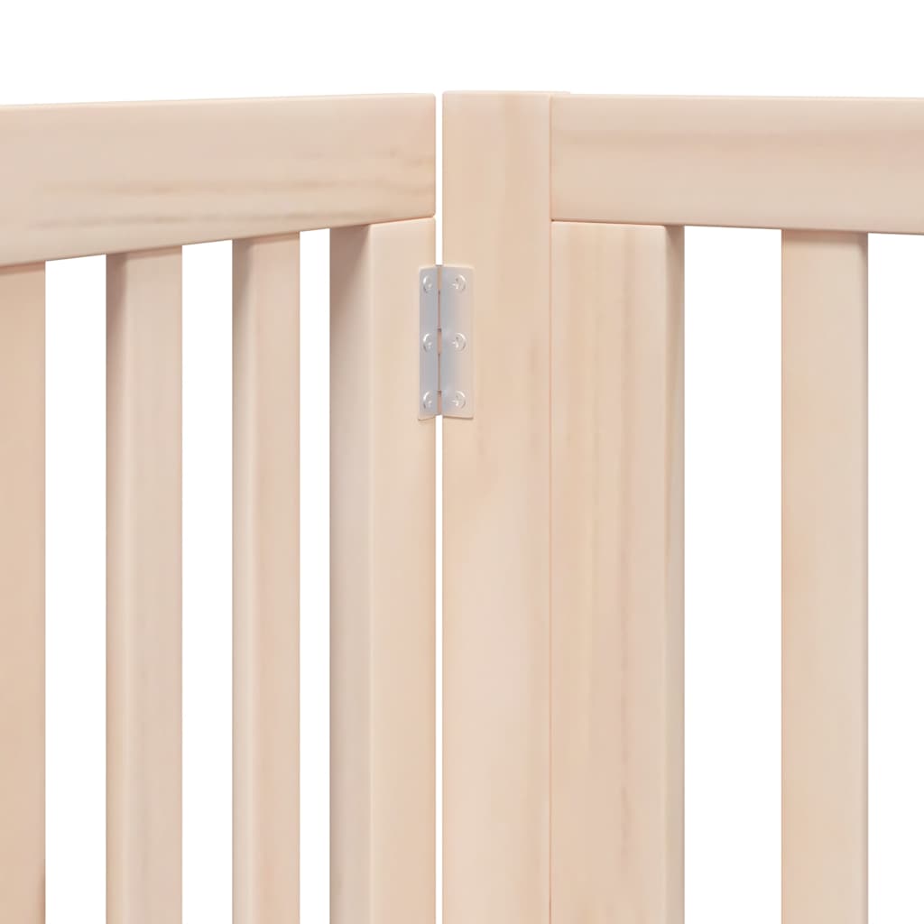 Dog Gate with Door Foldable 6 Panels 480 cm Poplar Wood