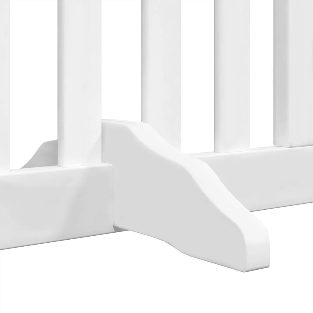 Dog Gate with Door Foldable 8 Panels White 640 cm Poplar Wood