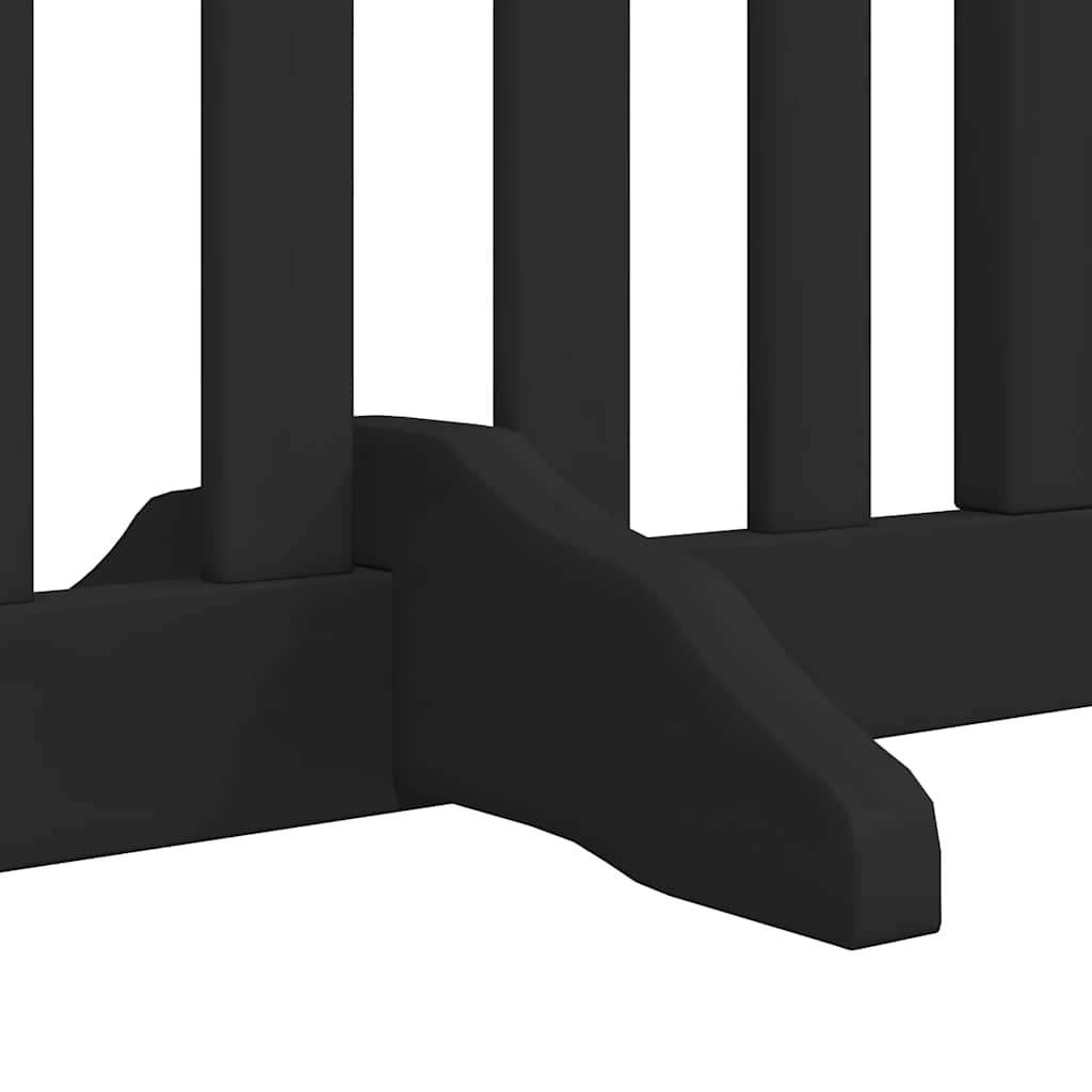 Dog Gate with Door Foldable 10 Panels Black 800 cm Poplar Wood