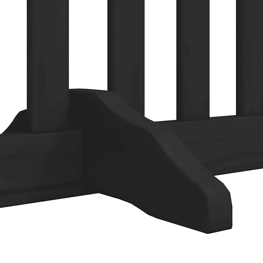 Dog Gate with Door Foldable 12 Panels Black 960 cm Poplar Wood