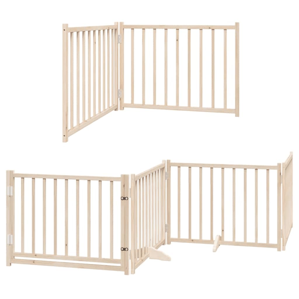 Dog Gate with Door Foldable 10 Panels 800 cm Poplar Wood