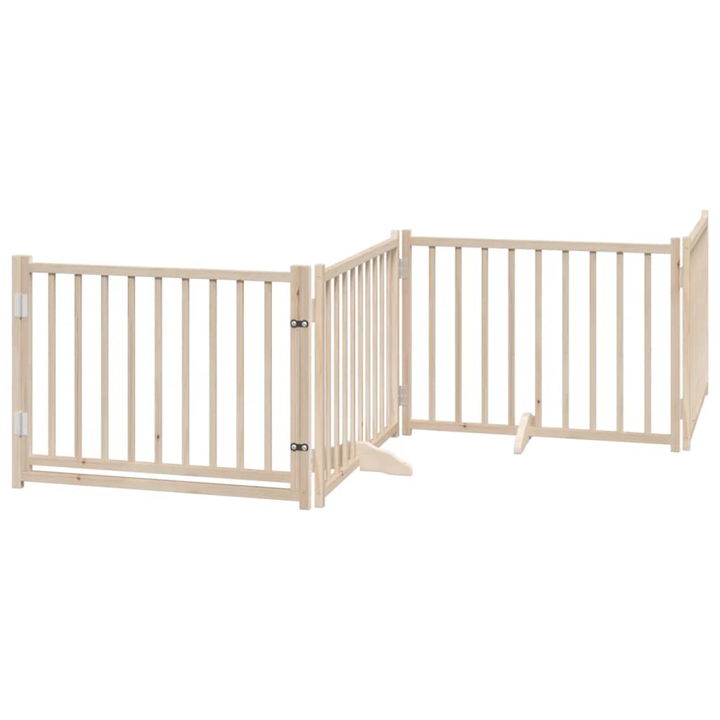 Dog Gate with Door Foldable 10 Panels 800 cm Poplar Wood