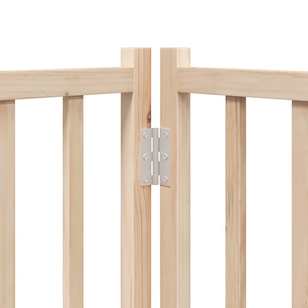 Dog Gate with Door Foldable 12 Panels 960 cm Poplar Wood