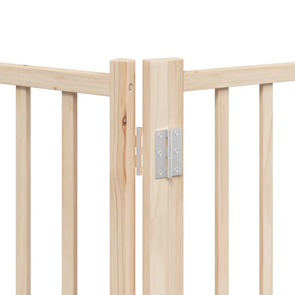 Dog Gate with Door Foldable 12 Panels 960 cm Poplar Wood