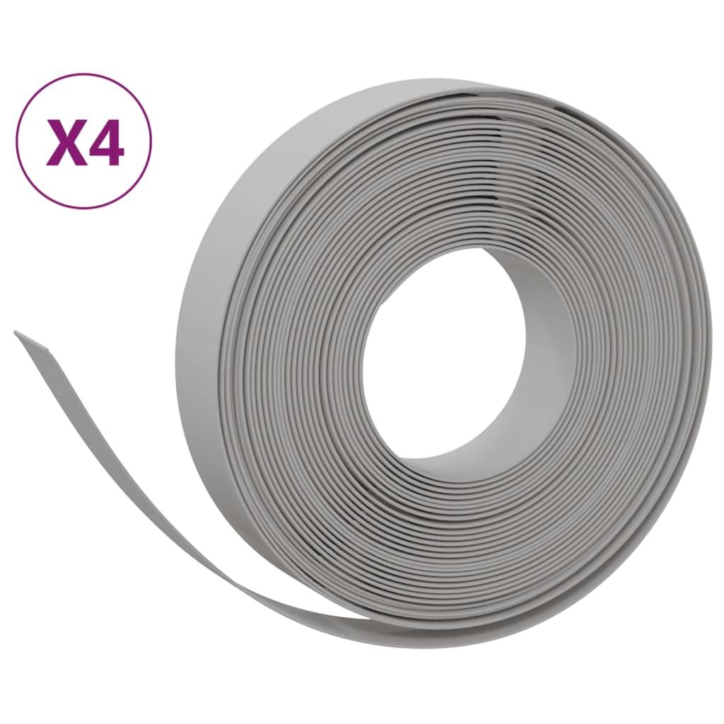 Garden Edgings 4 pcs Grey 10 m 10 cm Polyethylene