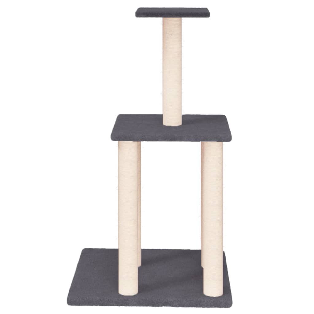 Cat Tree with Sisal Scratching Posts Dark Grey 85.5 cm