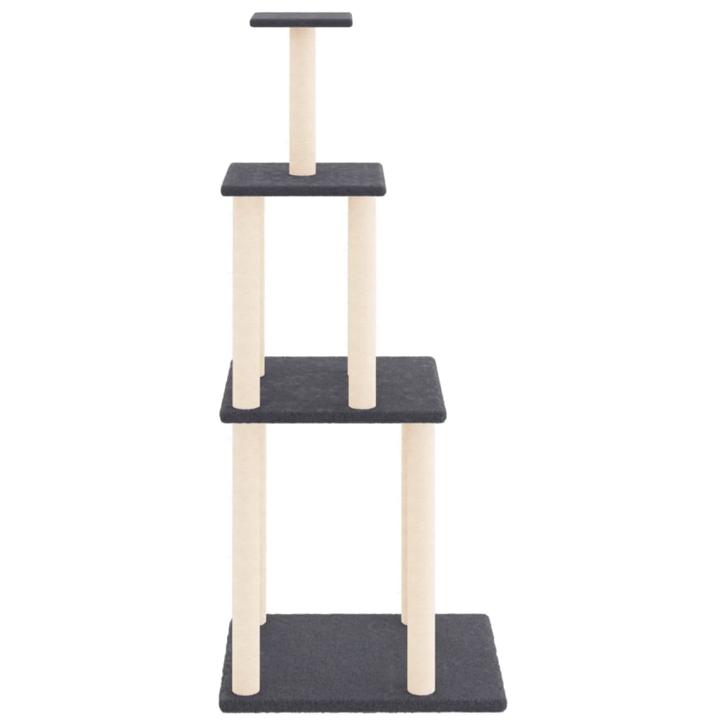 Cat Tree with Sisal Scratching Posts Dark Grey 149 cm