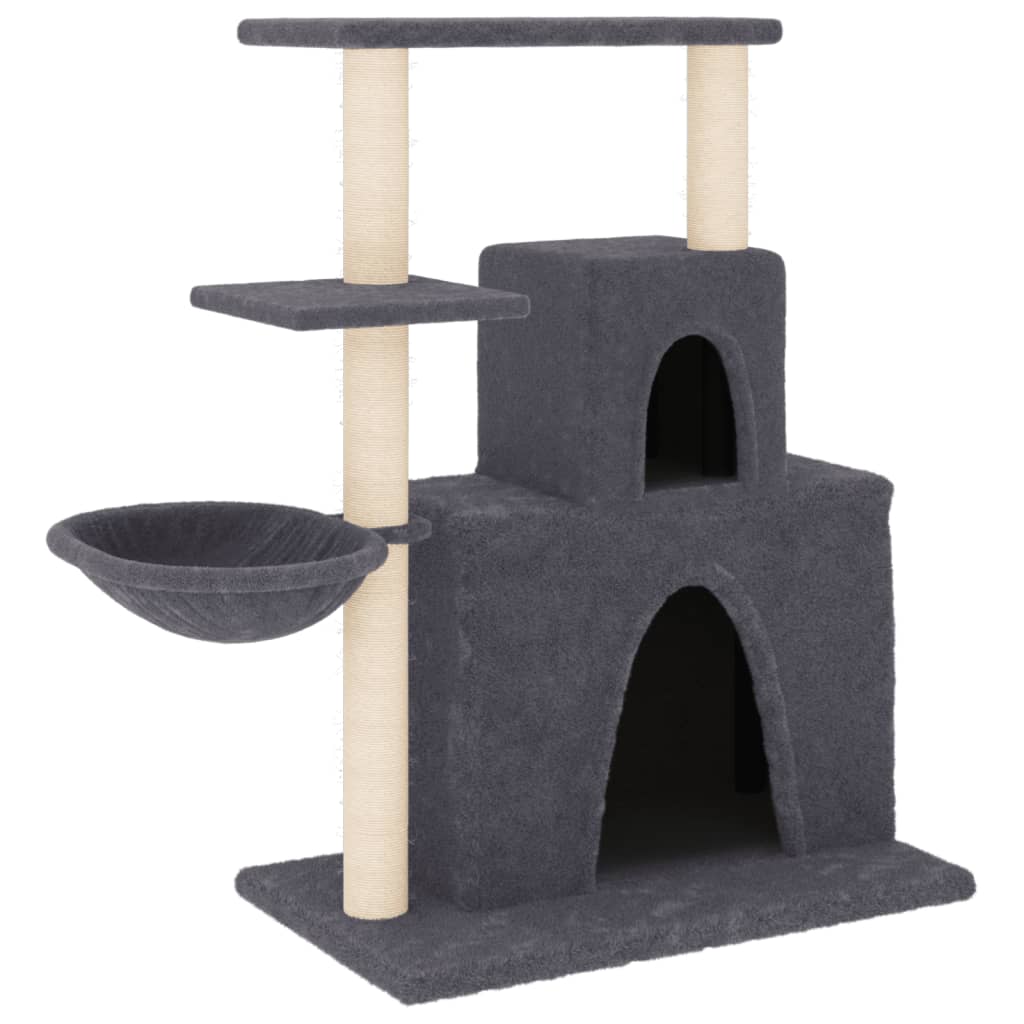 Cat Tree with Sisal Scratching Posts Dark Grey 83 cm