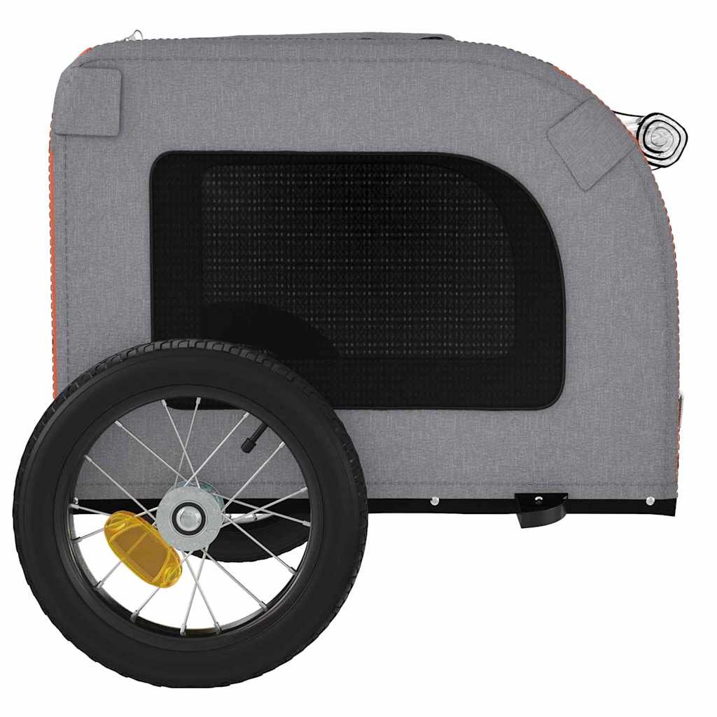 Pet Bike Trailer Animal Print Orange and grey 124 x 53 x 53 cm