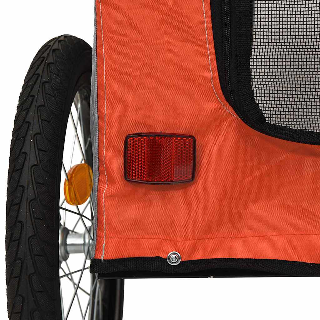 Pet Bike Trailer Animal Print Orange and grey 124 x 53 x 53 cm