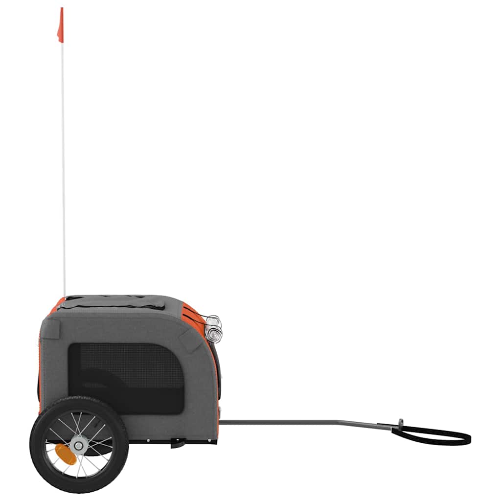 Pet Bike Trailer Animal Print Orange and grey 124 x 53 x 53 cm