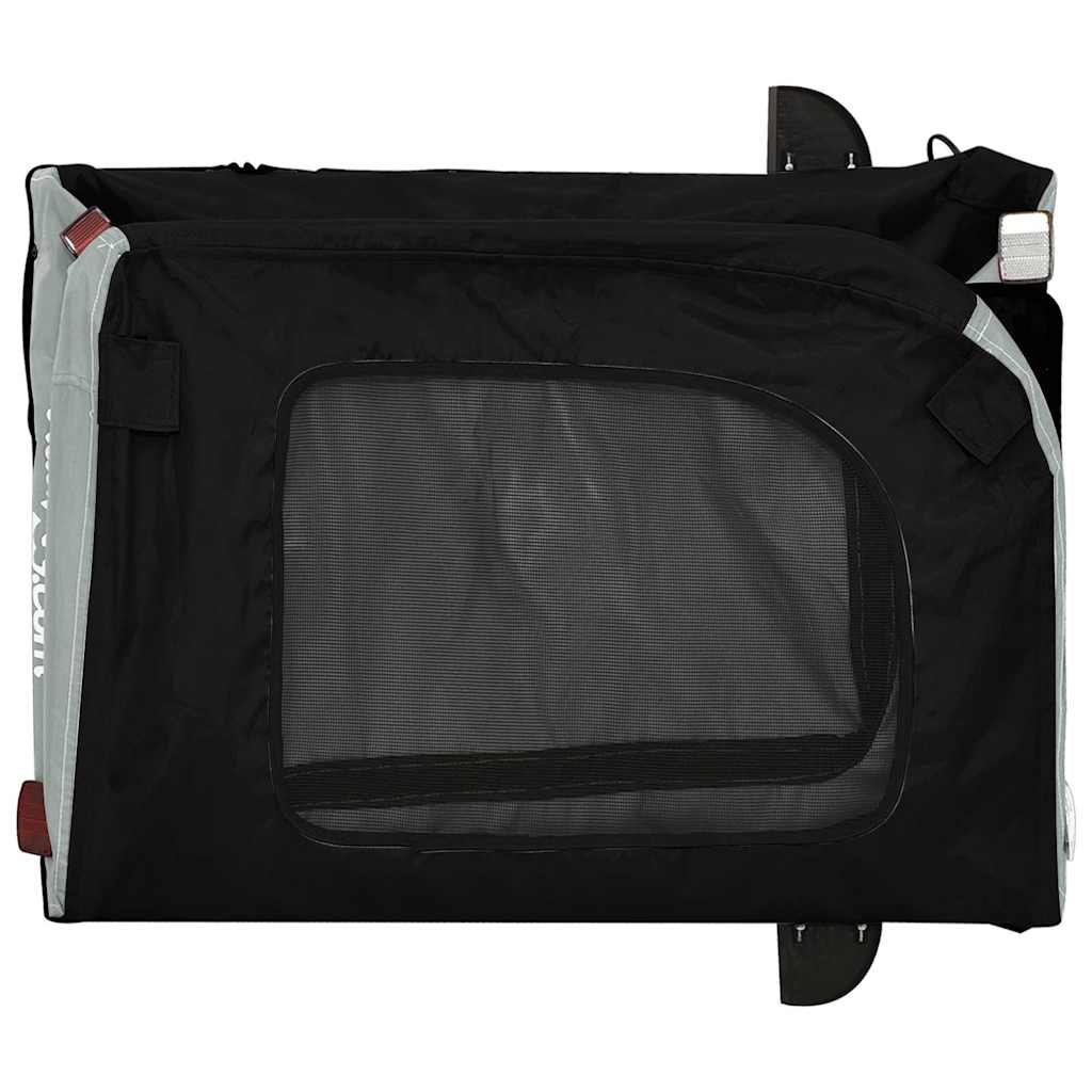 Pet Bike Trailer Grey and Black Oxford Fabric and Iron