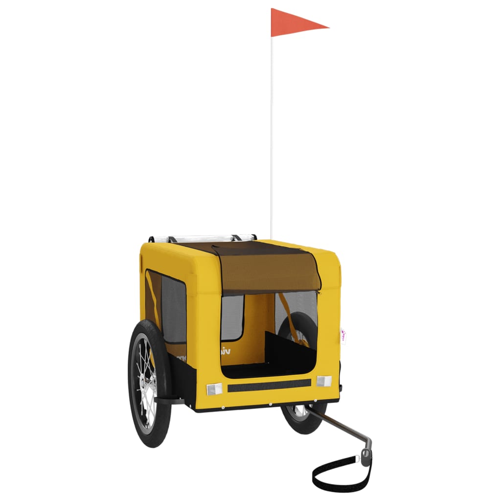 Pet Bike Trailer Yellow and Black Oxford Fabric&Iron